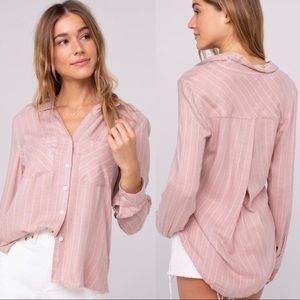 Anthropologie Santorini Shirt Smoke Rose S